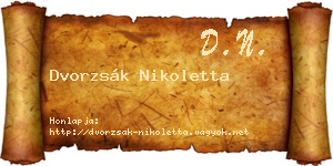 Dvorzsák Nikoletta névjegykártya