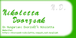 nikoletta dvorzsak business card